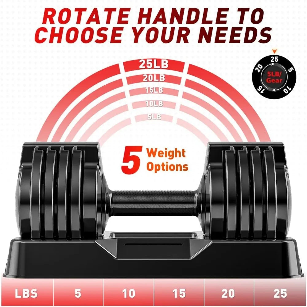 50lb Adjustable Dumbbell Set with Quick Lock Design