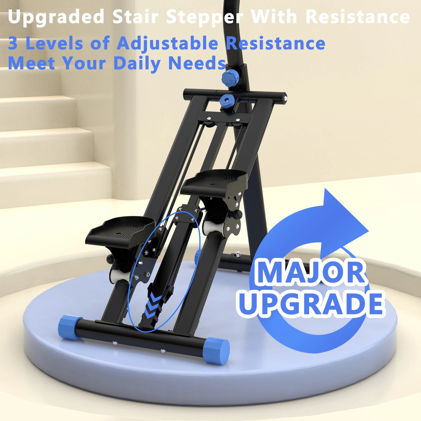 Stable Vertical Climber Workout Stepper With Adjustable Handlebars