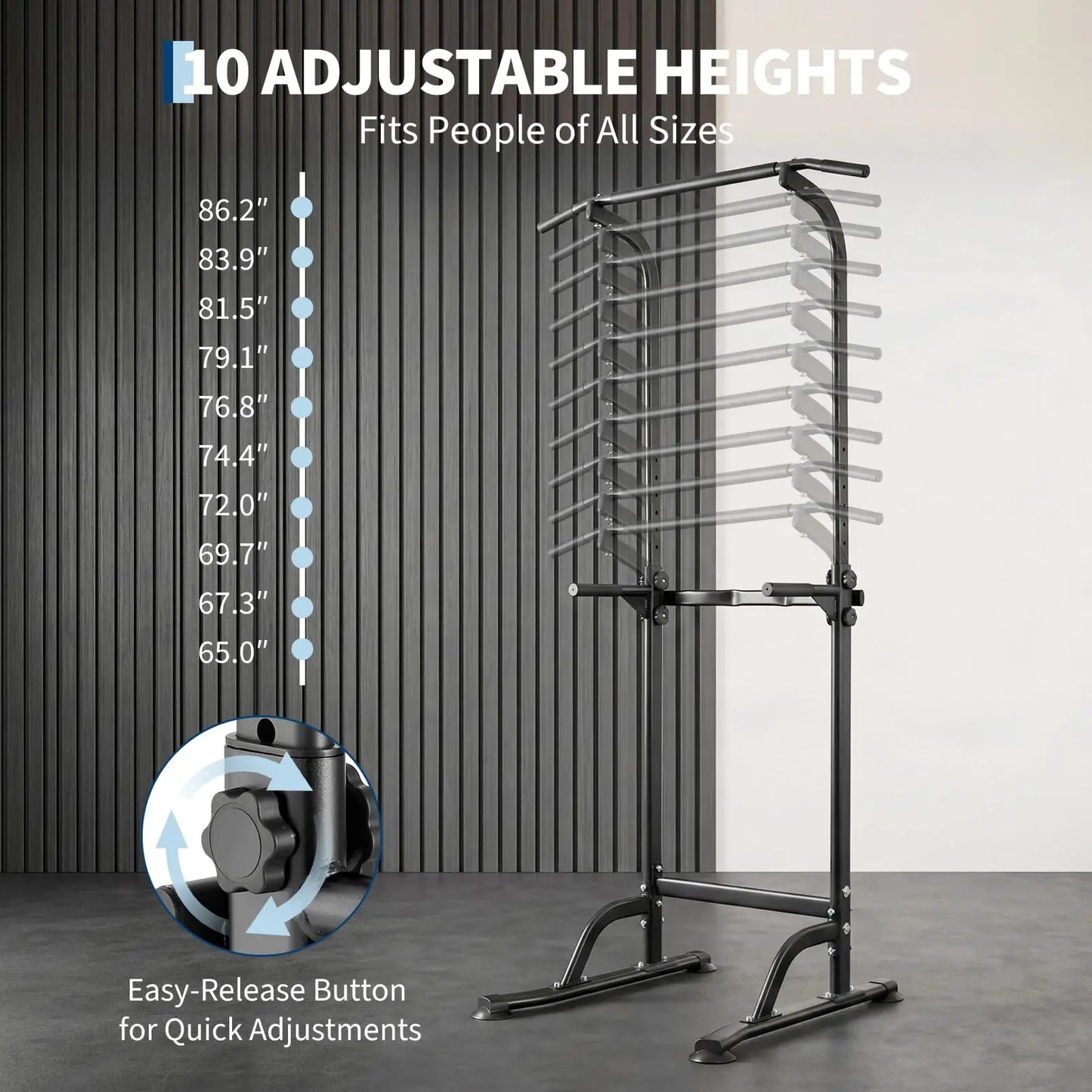 HiMISS Multi-Function Power Tower Dip Station With Pull Up Bar
