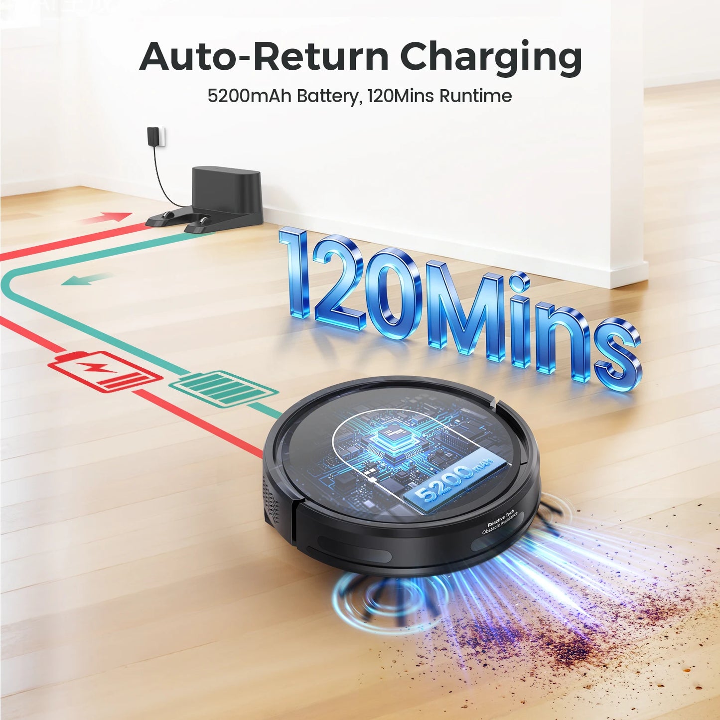 INSE 3in1 Robot Vacuum Cleaner With Auto Return Charging Alexa