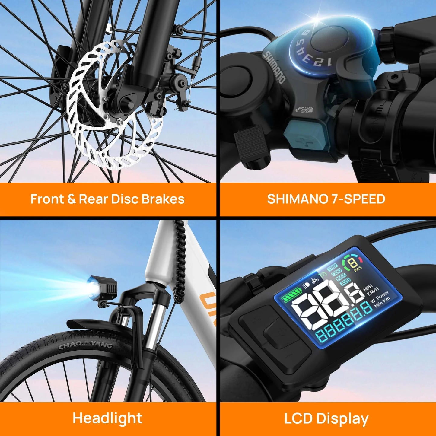 URLIFE Peak 750W E26 Electric Bike For Adults With 48V 10.4Ah Battery