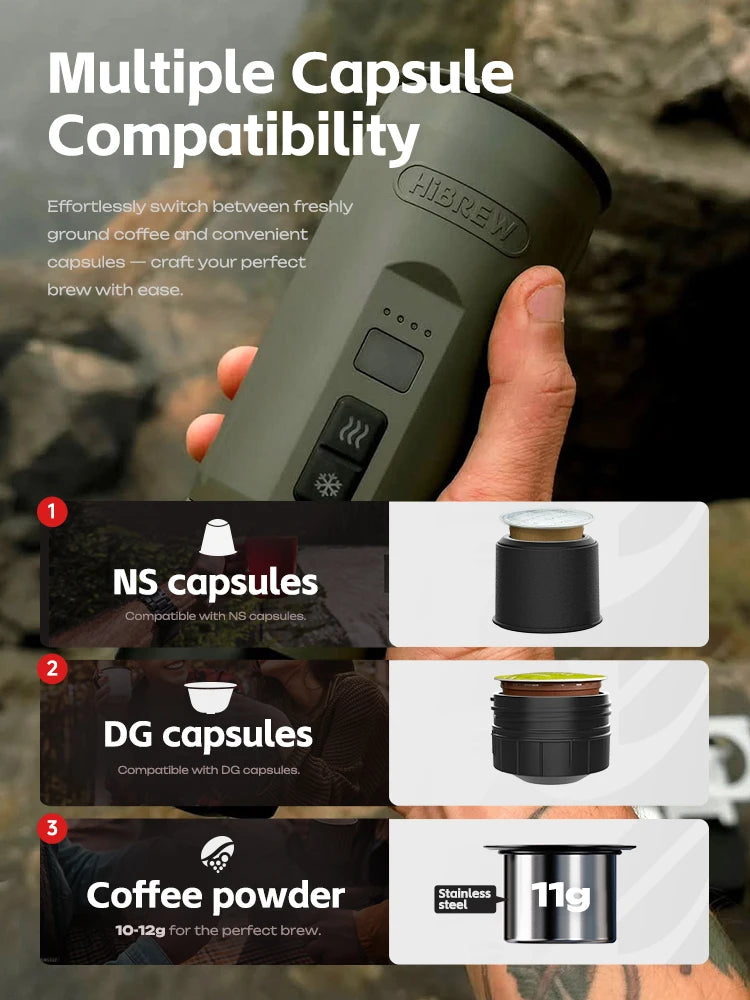 HiBREW H4C Portable Espresso Machine 3In1 Travel Coffee Maker