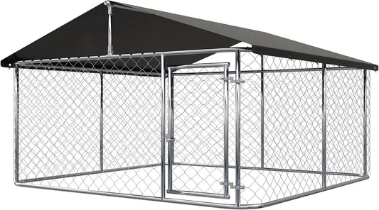 Heavy Duty Outdoor Dog Kennel With Secure Lock Steel Mesh