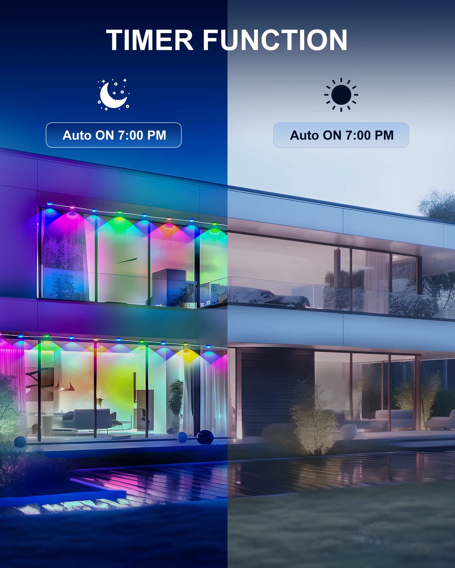 aiopp Permanent Outdoor Lights RGBIC IP67 Waterproof