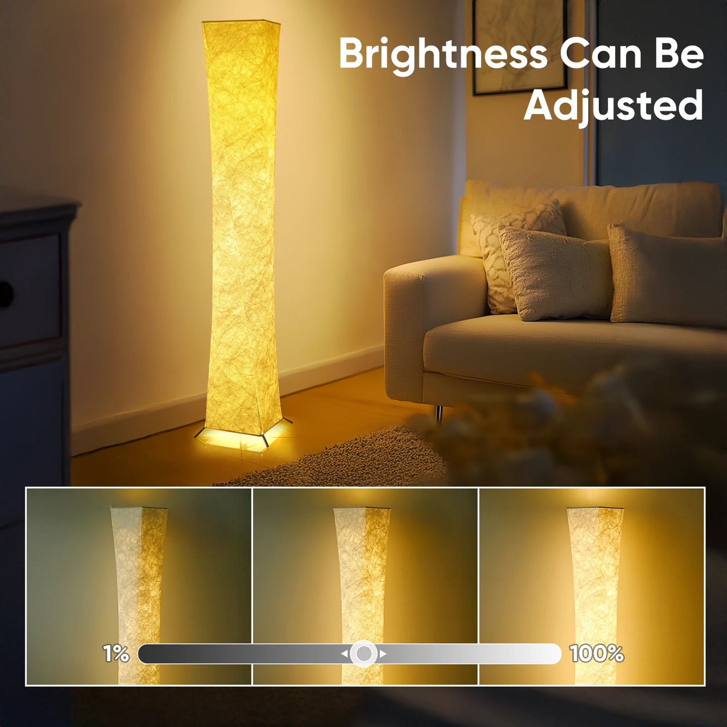 Soft Light Floor Lamp With Brushed Nickel Finish And LED