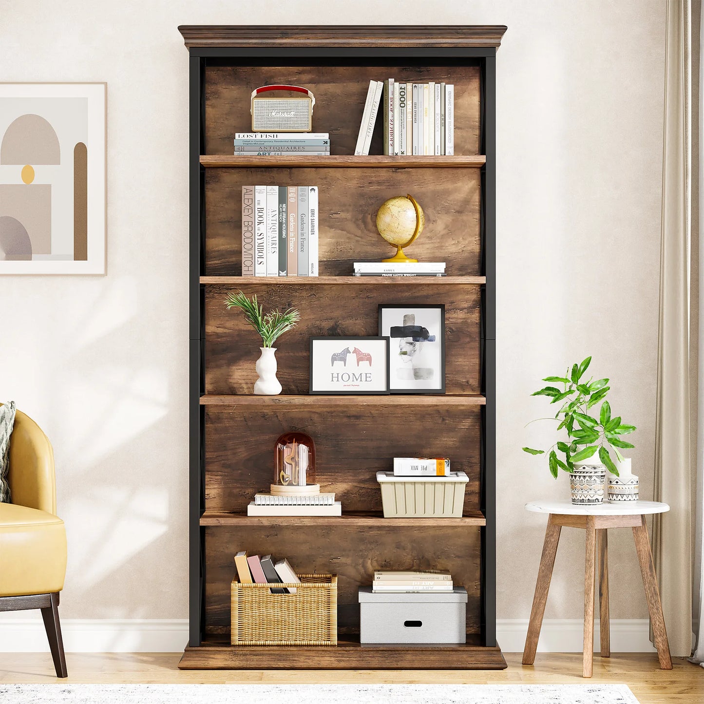 Tribesigns Industrial Bookcase Five-Shelf Floor Standing