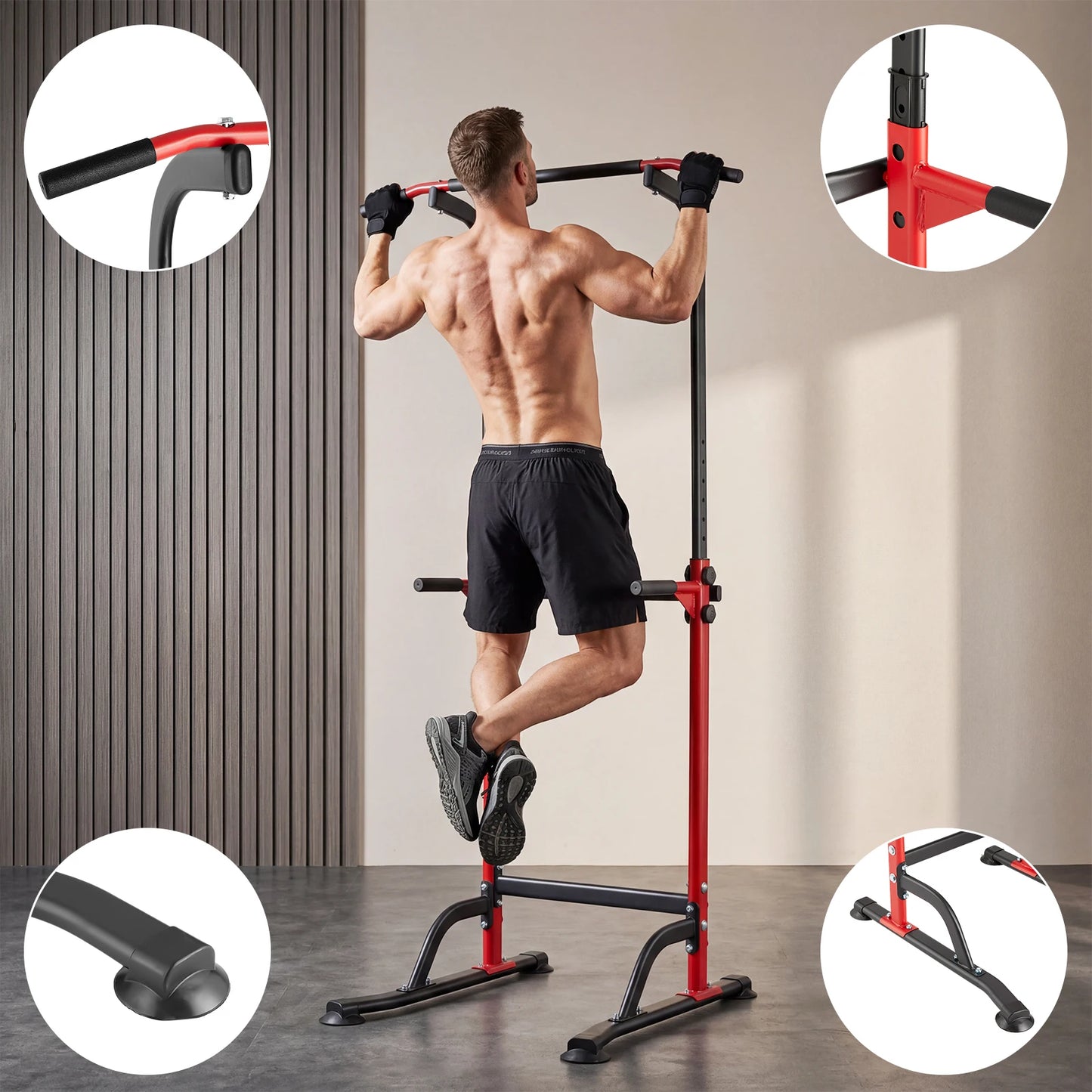 Heavy Duty Power Tower Pull Up Dip Station Multi Function Strength