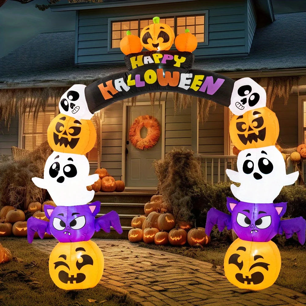 Joyfy Halloween Inflatable Pumpkin Archway With LED Lights