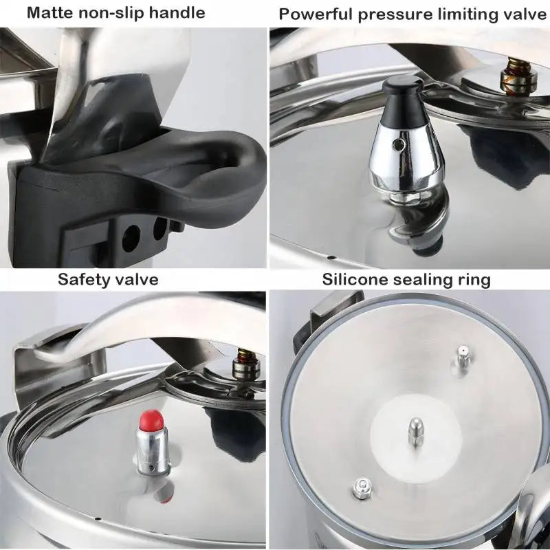 Stainless Steel Pressure Cooker With Steamer And Safety Lock