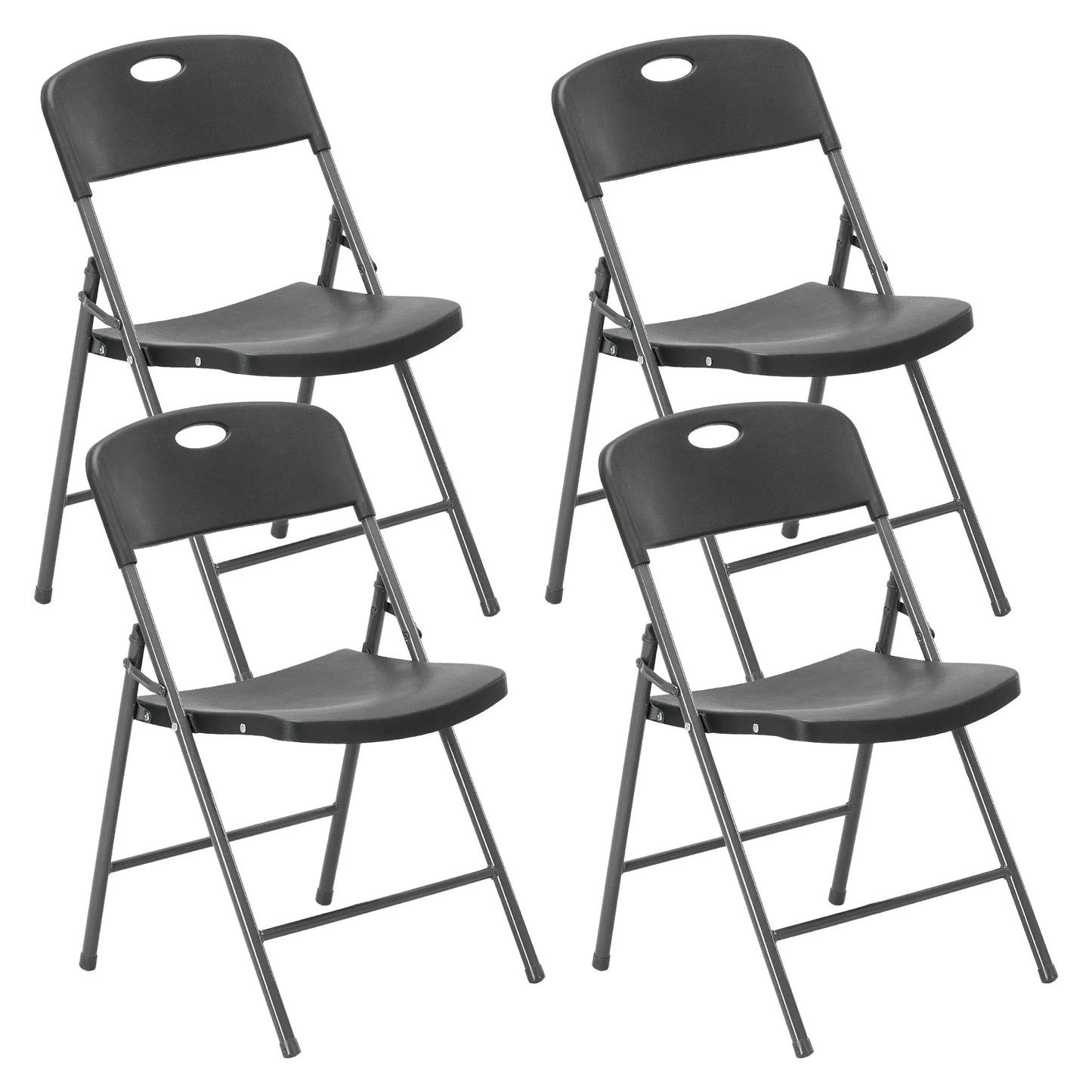 JHK Stackable Plastic Folding Dining Chairs Heavy Duty Set