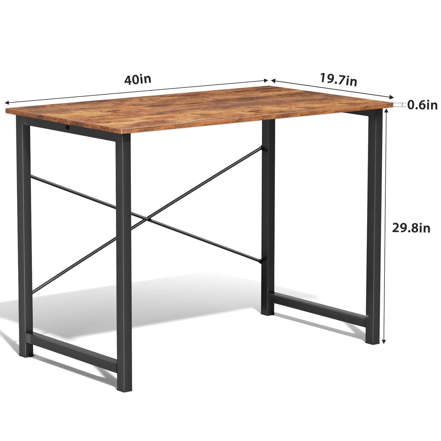 JHK Modern Compact Metal Frame Computer Desk Writing Table