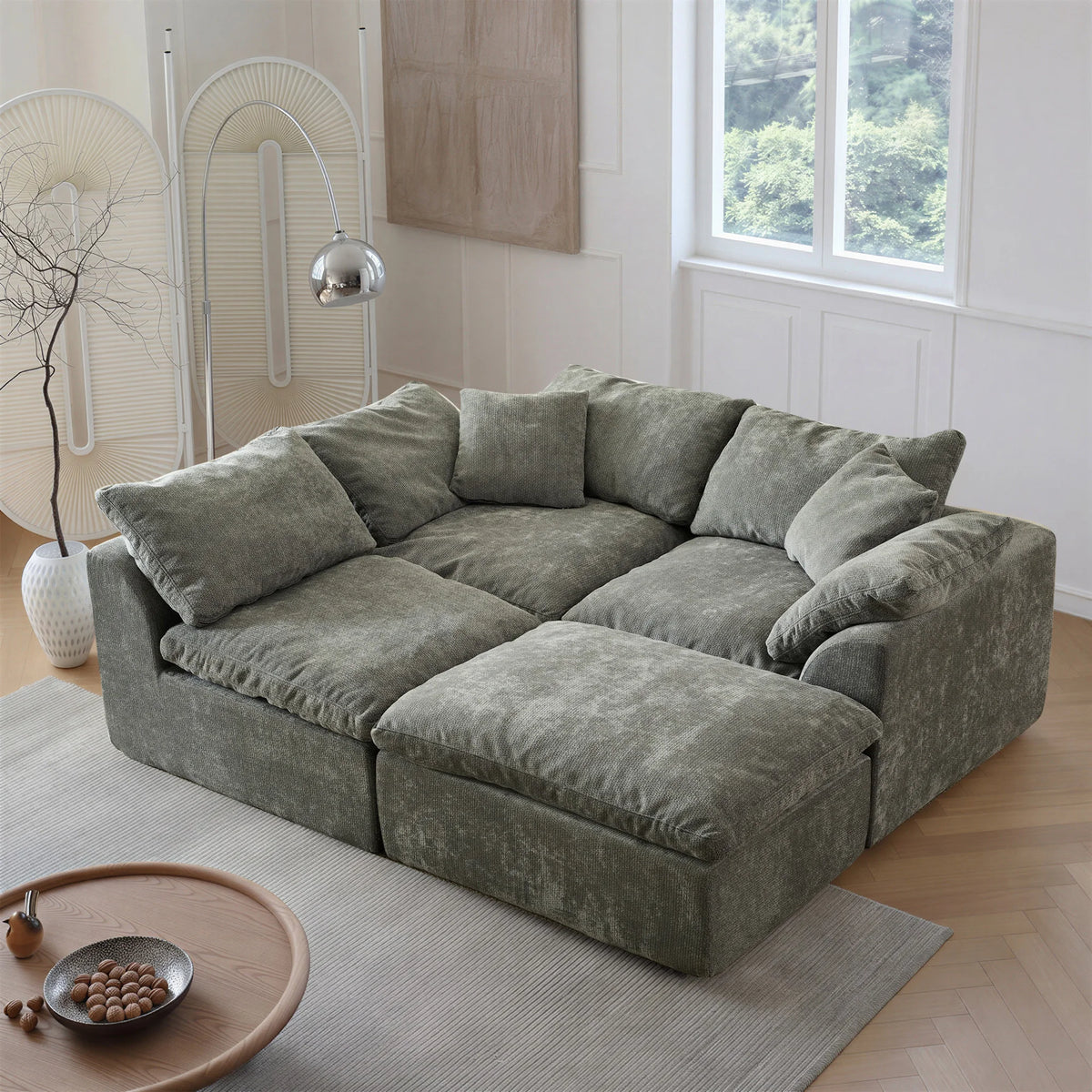 Yeflixvrau Modern Modular Sectional Sofa With Removable Seat Cushions