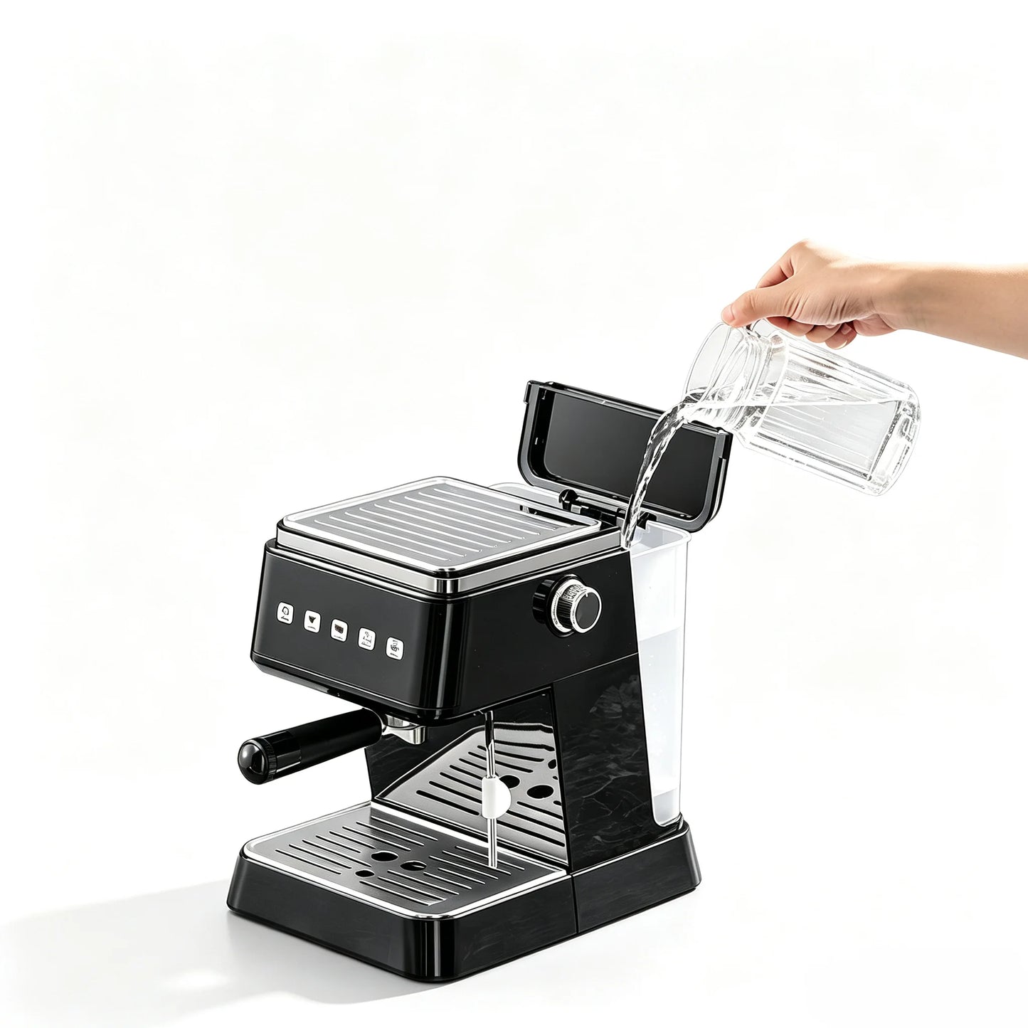 20 Bar Pressure Espresso Coffee Machine 20s Fast Heat Auto Extraction Milk Frother Home Barista Coffee Maker 1.5L Water Tank