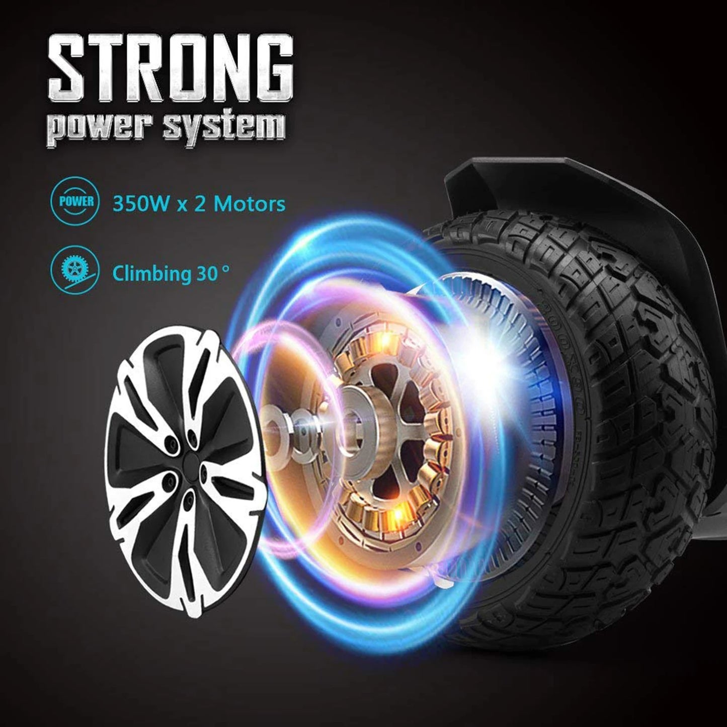 All Terrain Hoverboard With Bluetooth Speakers And LED Lights UL2272