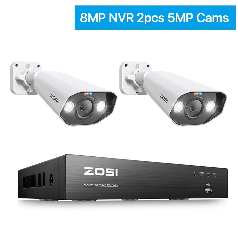 ZOSI 8CH POE Surveillance Kit With 4K AI IP Cameras