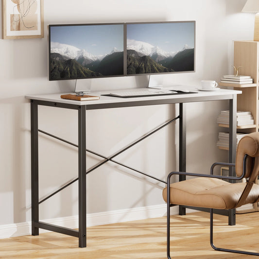 JHK Modern Compact Metal Frame Computer Desk Writing Table