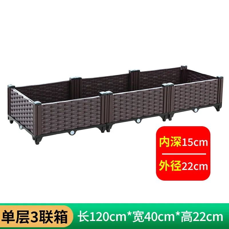 Oversized Thickened Plastic Balcony Planter Trough for Outdoor Gardening