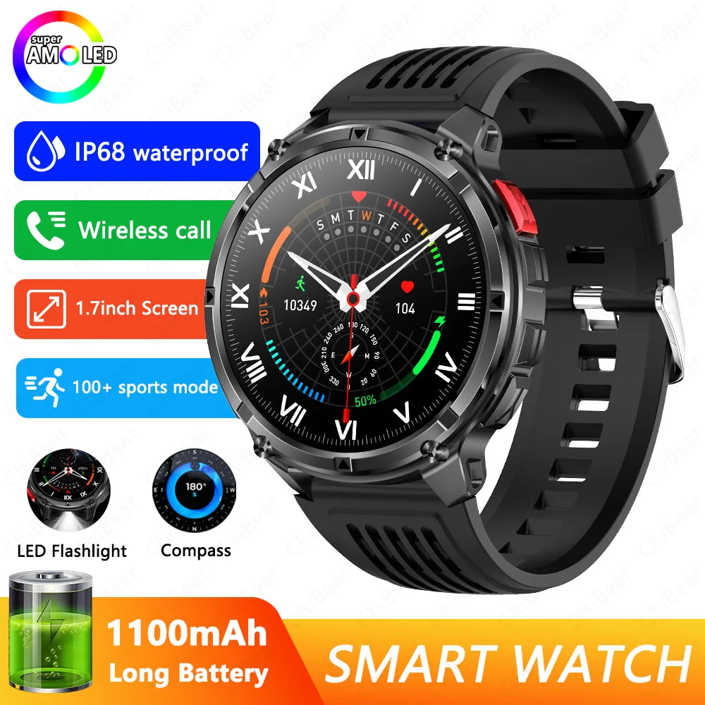 T Rex3 Pro Smartwatch GPS 5ATM Waterproof Outdoor Compass Tracker
