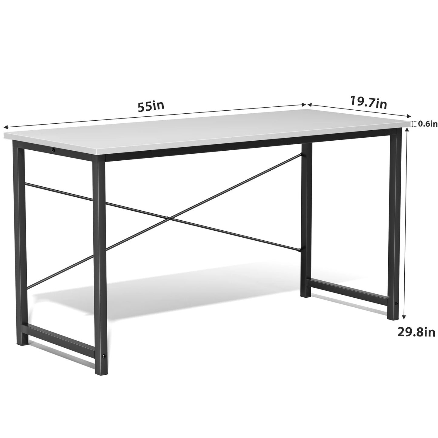JHK Modern Compact Metal Frame Computer Desk Writing Table