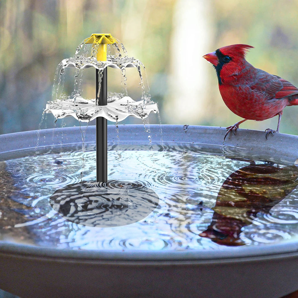 Alloet 3-Tier Solar Bird Bath Fountain For Outdoor Patio Garden