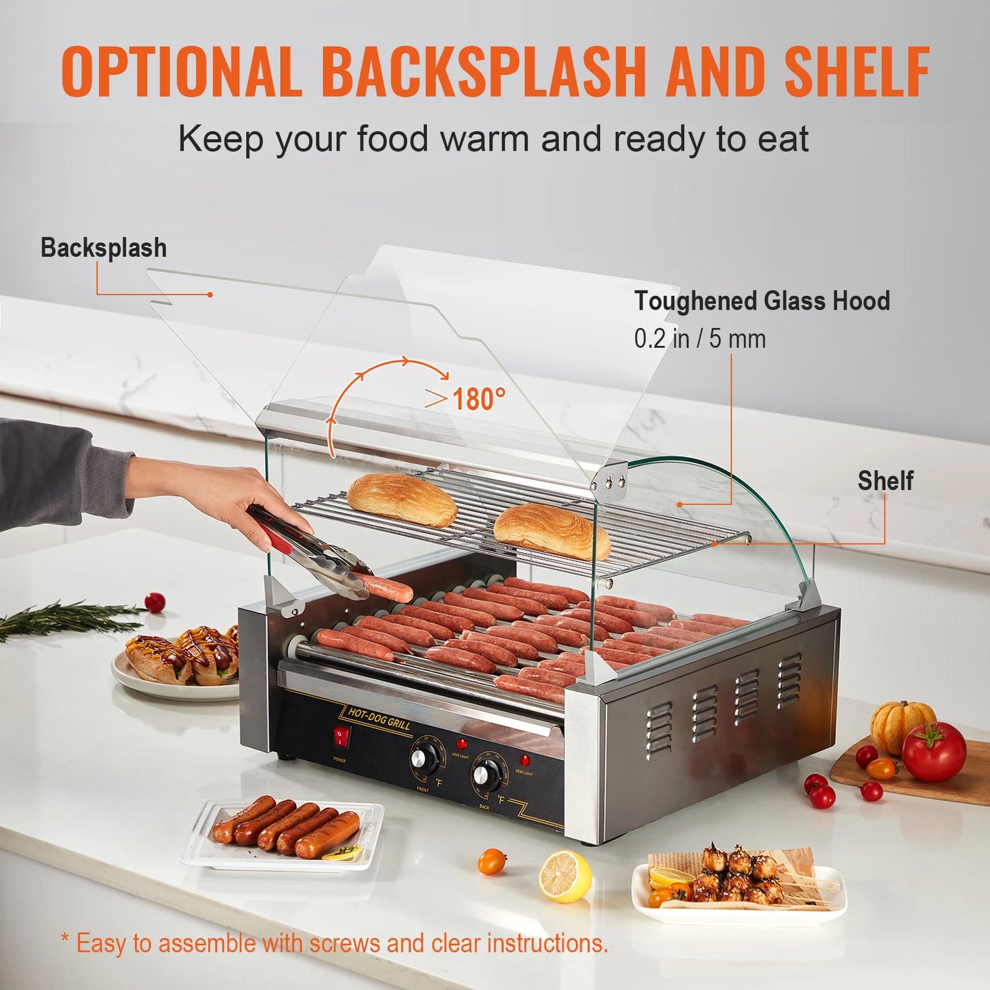 SucceBuy Commercial Hot Dog Roller Sausage Maker Electric Grill
