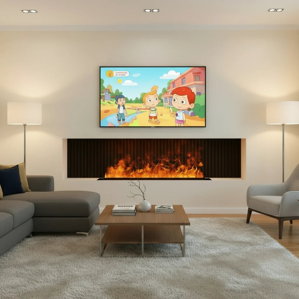 Electric Fireplace 3D Water Vapor With Remote Timer