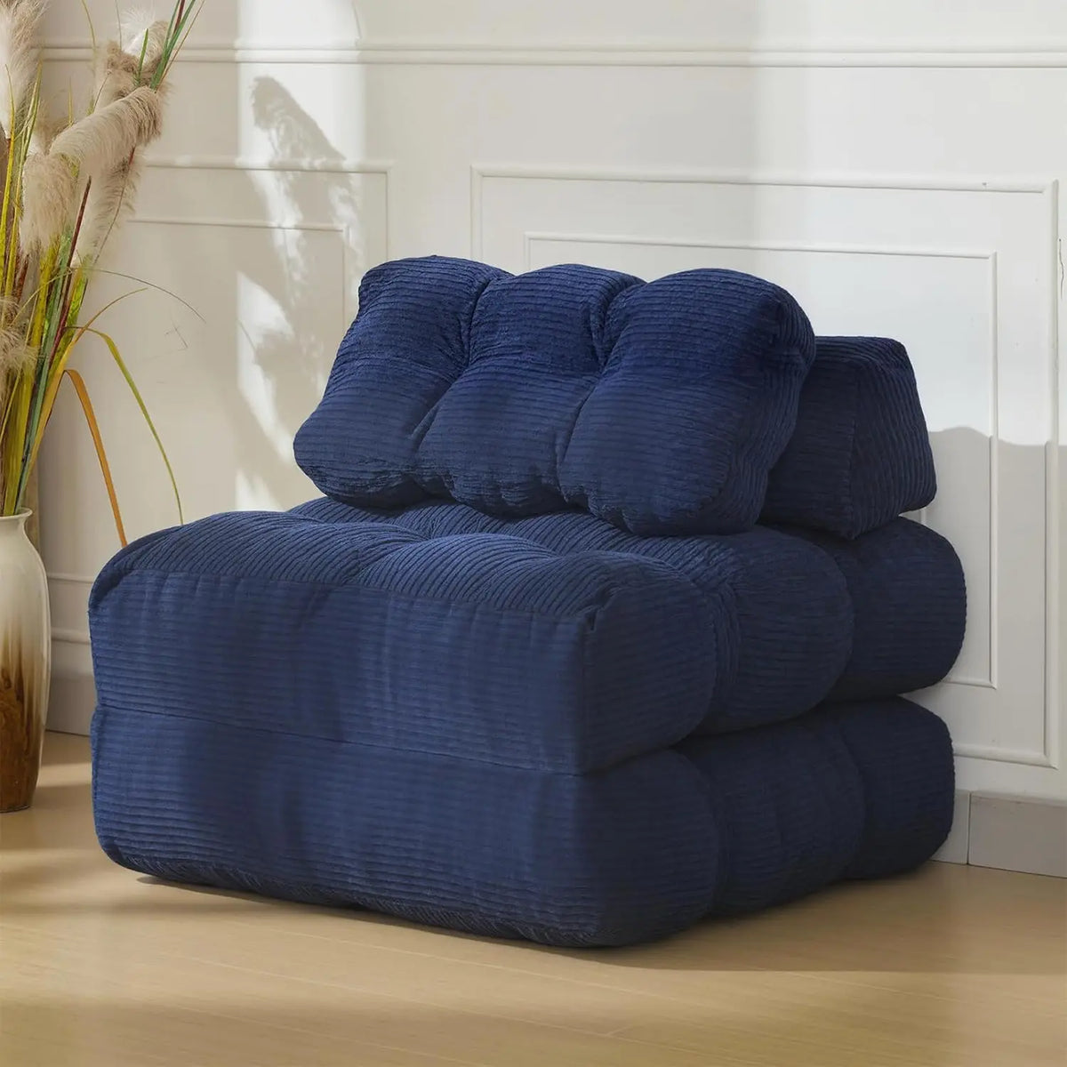 HiMiss Modern Foldable Sofa Bed With Soft Fabric Upholstery