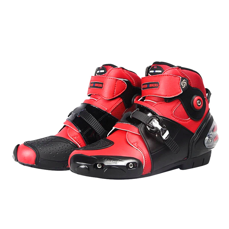 Men's Leather Motorcycle Shoes Breathable Ankle Boots For Spring Summer