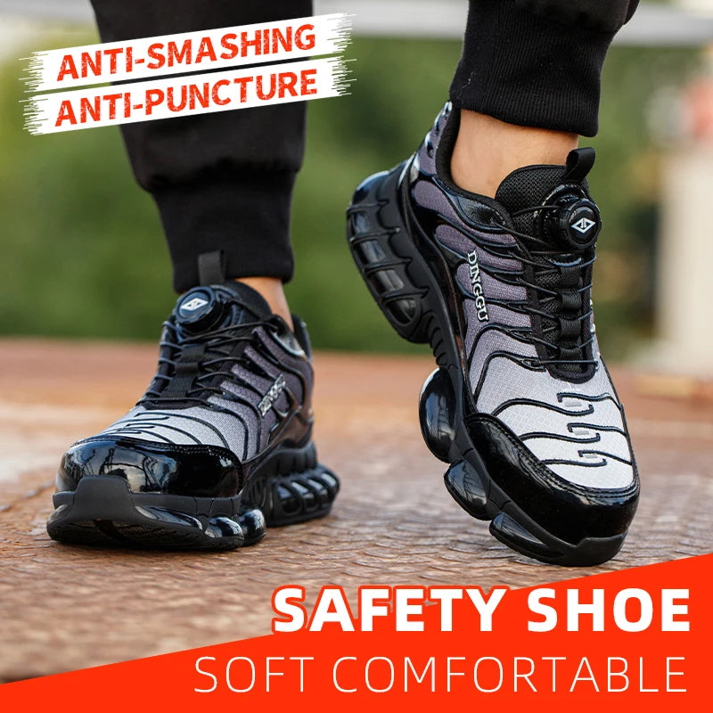 Department Name Puncture Proof Lace Up Work Shoes Steel Toe For Men