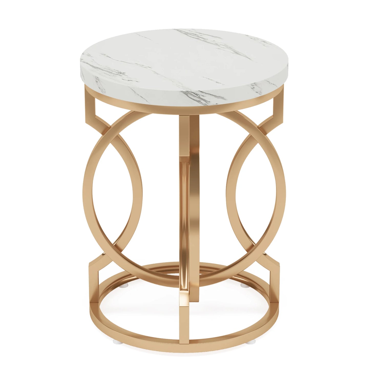 Tribesigns Modern Round End Table With O Shaped Base