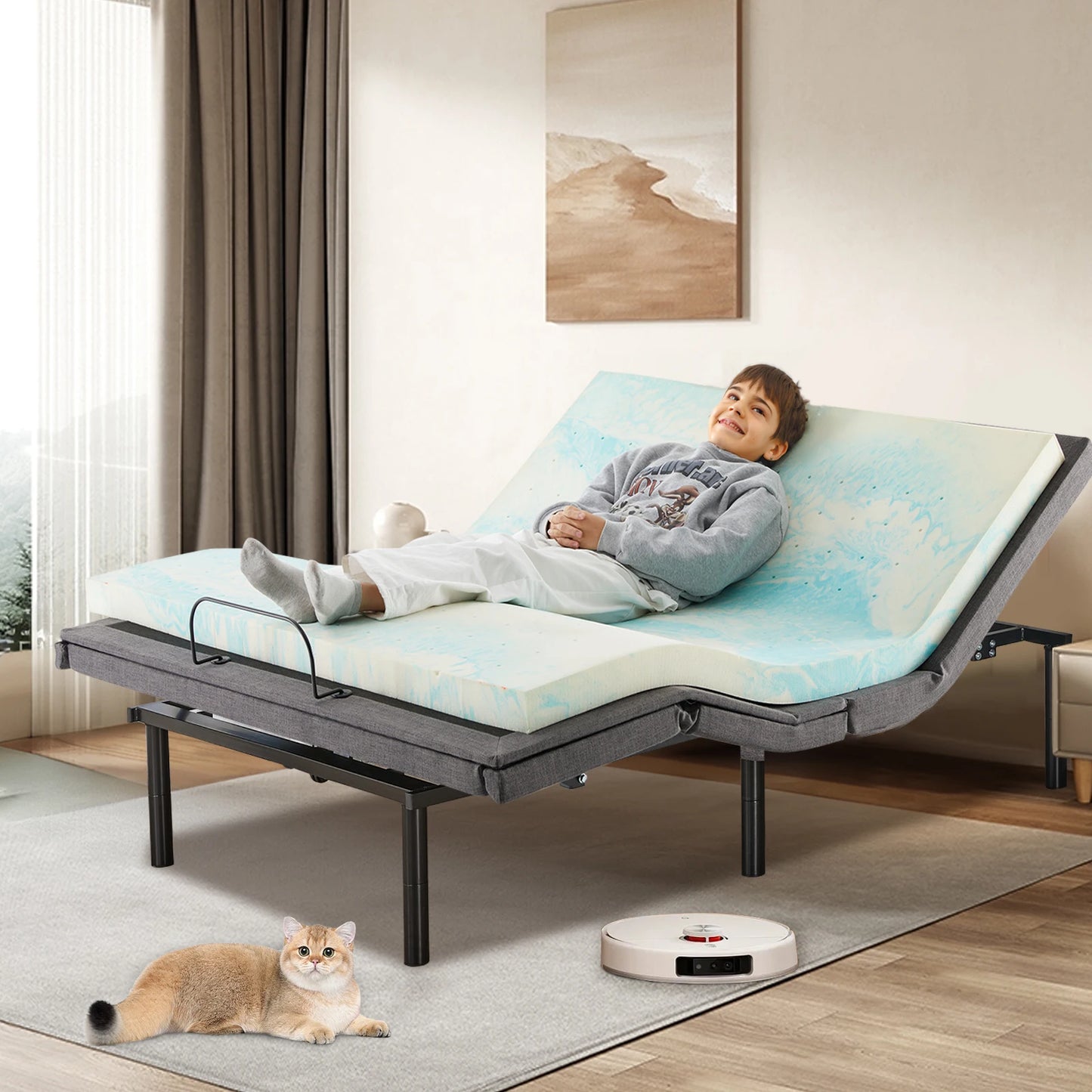 JHK Electric adjustable Zero Gravity Bed With USB Ports