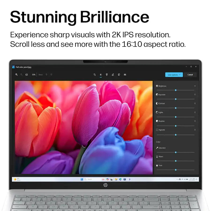HP OmniBook 3 16" 2K Touchscreen Laptop, AMD Ryzen 5 40, Up to 8GB DDR5 Memory, 1TB SSD, Windows 11 Home, Glacier Silver