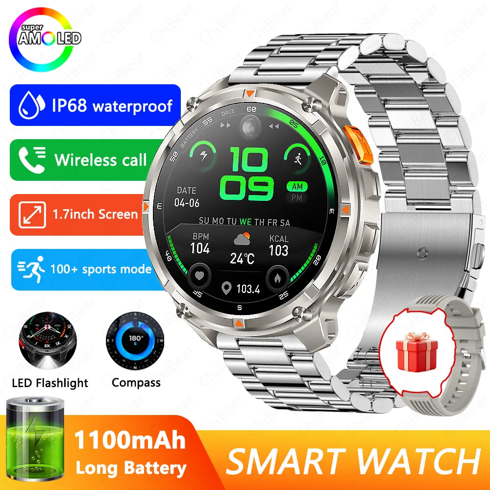 T Rex3 Pro Smartwatch GPS 5ATM Waterproof Outdoor Compass Tracker