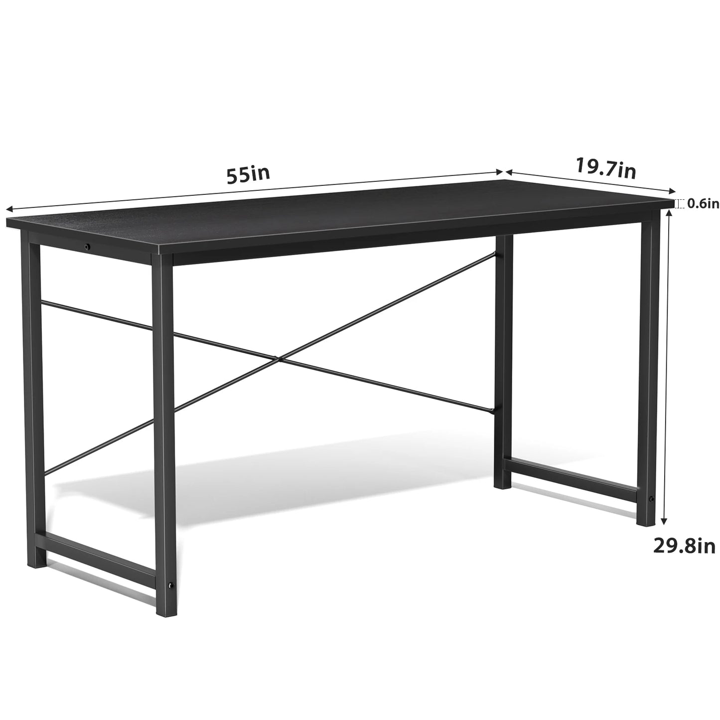JHK Modern Compact Metal Frame Computer Desk Writing Table