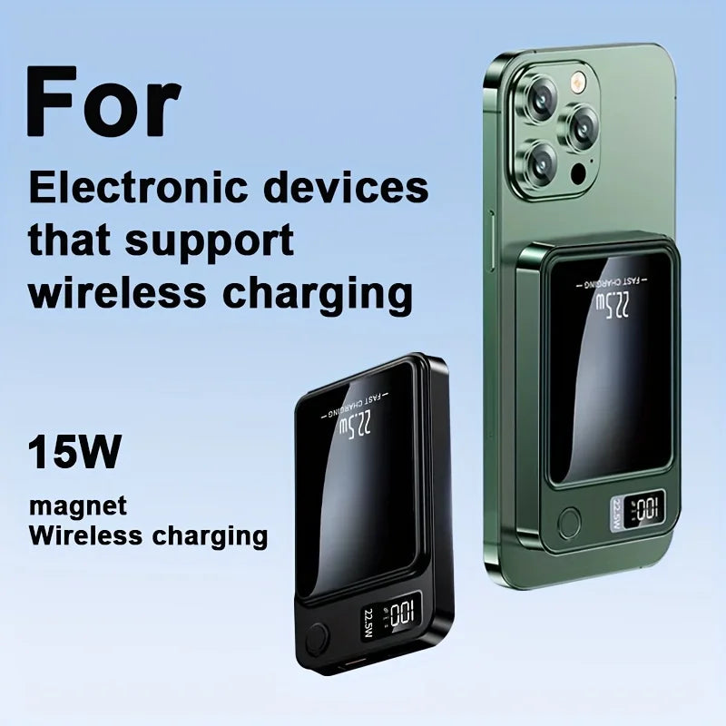 Magnetic Wireless Power Bank 10000mAh 22.5W USB C USB A