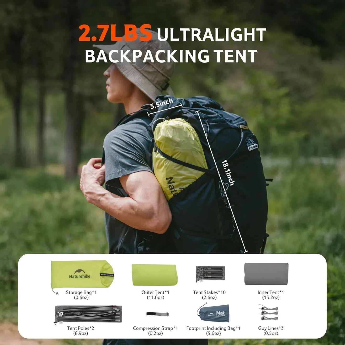 Naturehike Star Trail EXT Hiking Tent Outdoor Camping Ultralight Rainstorm Protection Wild Tent 1 2 Person 0D Nylon Backpacking Tent