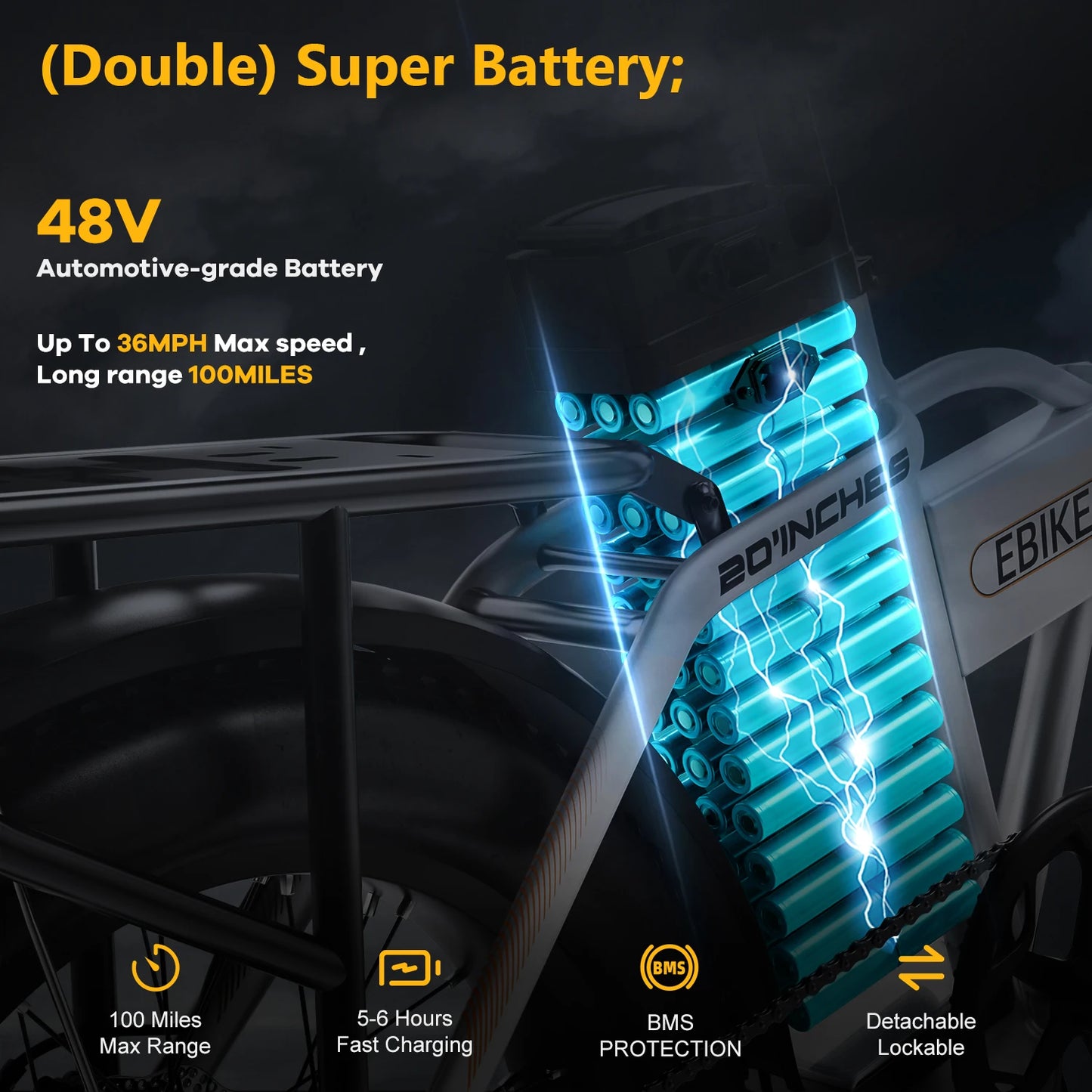 Cybervelo Foldable 1000w Peak Electric Bike With Fat Tires