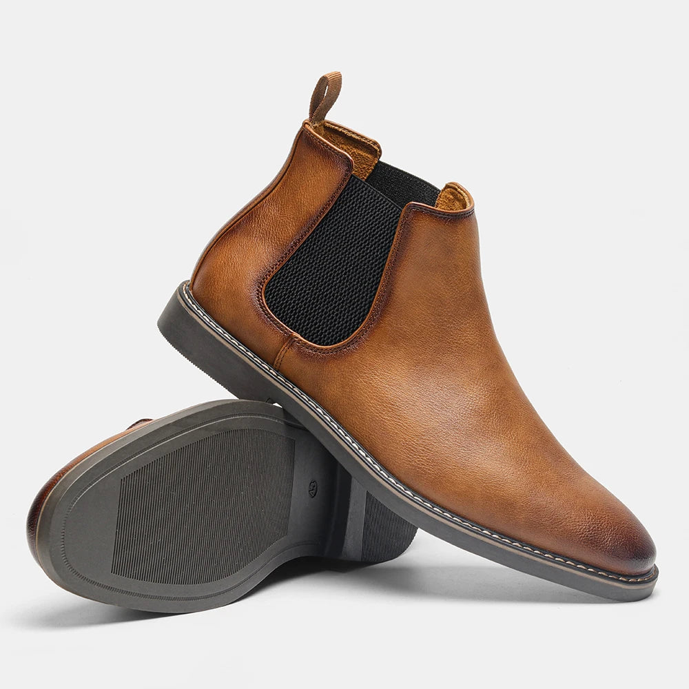 Hecrafted Chelsea Ankle Boots For Men With Elastic Closure