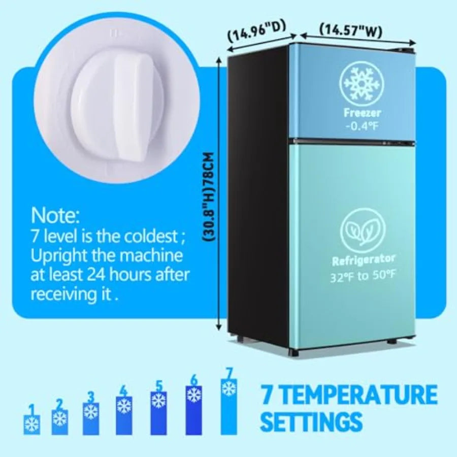 Compact Stainless Steel Mini Refrigerator With Freezer For Dorm Use
