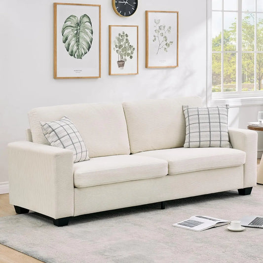 HobbyLane Modern Deep-Seat Sofa With Wide Armrests Removable Washable Cover