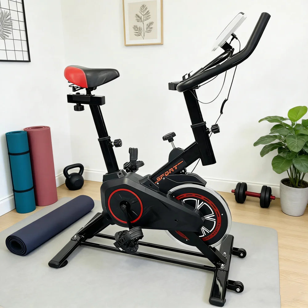 Silent Indoor Spin Bike With Adjustable Seat For Cardio Training At Home