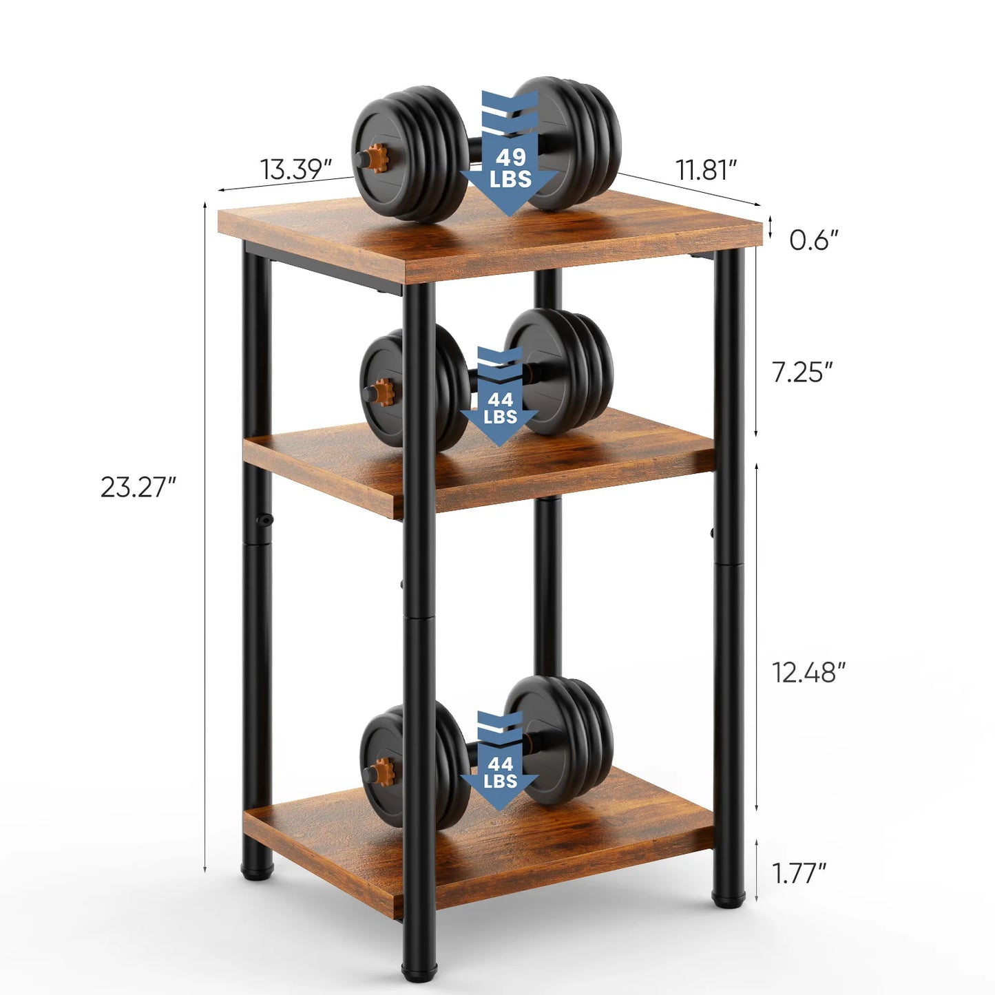Mcq 3 Tier Wood End Table Set With Storage Shelf