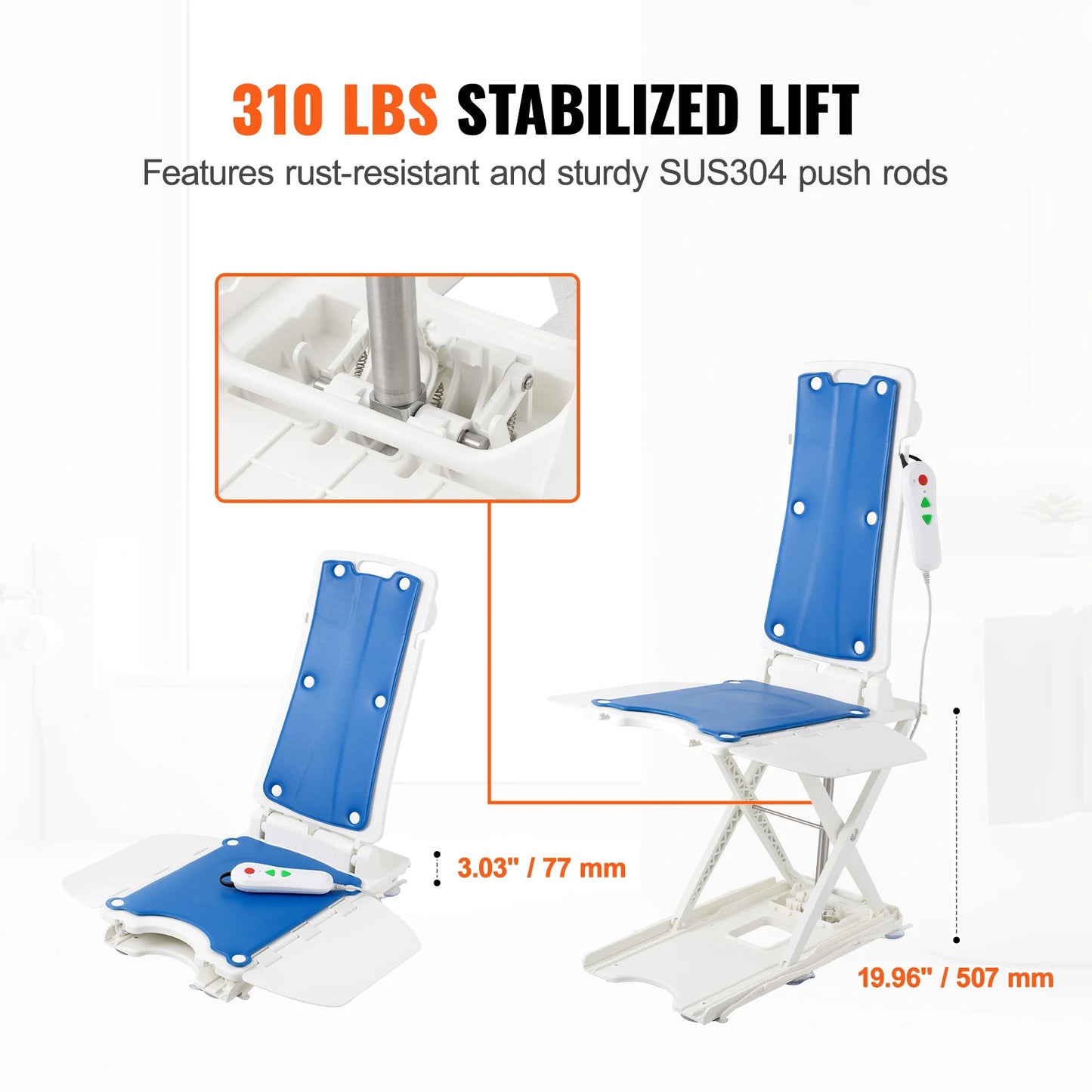 SucceBuy Electric Chair Lift For Seniors Patient Support 310 Lbs