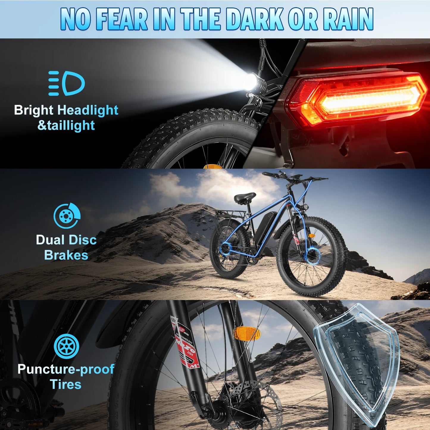 Obx 1500W Electric Bicycle With Fat Tire And 48V Battery