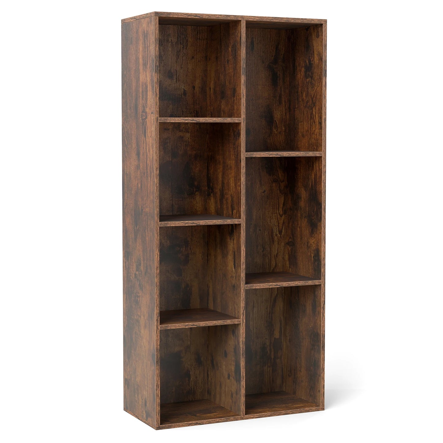 HOMASIS 7 Cube Bookcase Freestanding Wood Storage Shelf