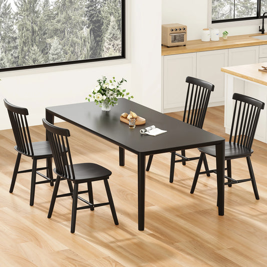 Farini Dining Chairs Set of 4, Mid Century Modern Spindle Back Wood Chairs with Comfortable Seat for Kitchen & Dining Room