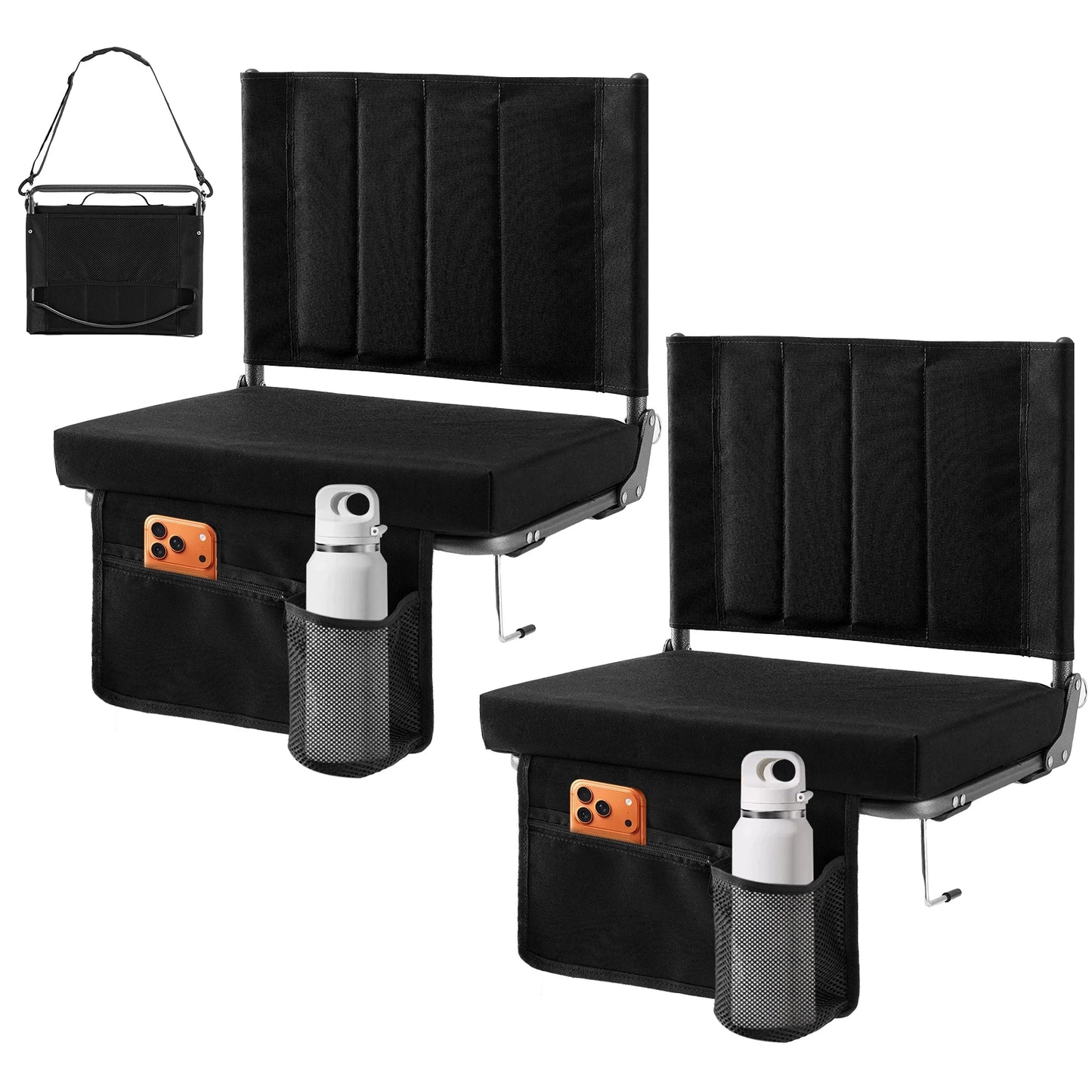JHK Outdoor Foldable Seat With Back Support Portable Chair