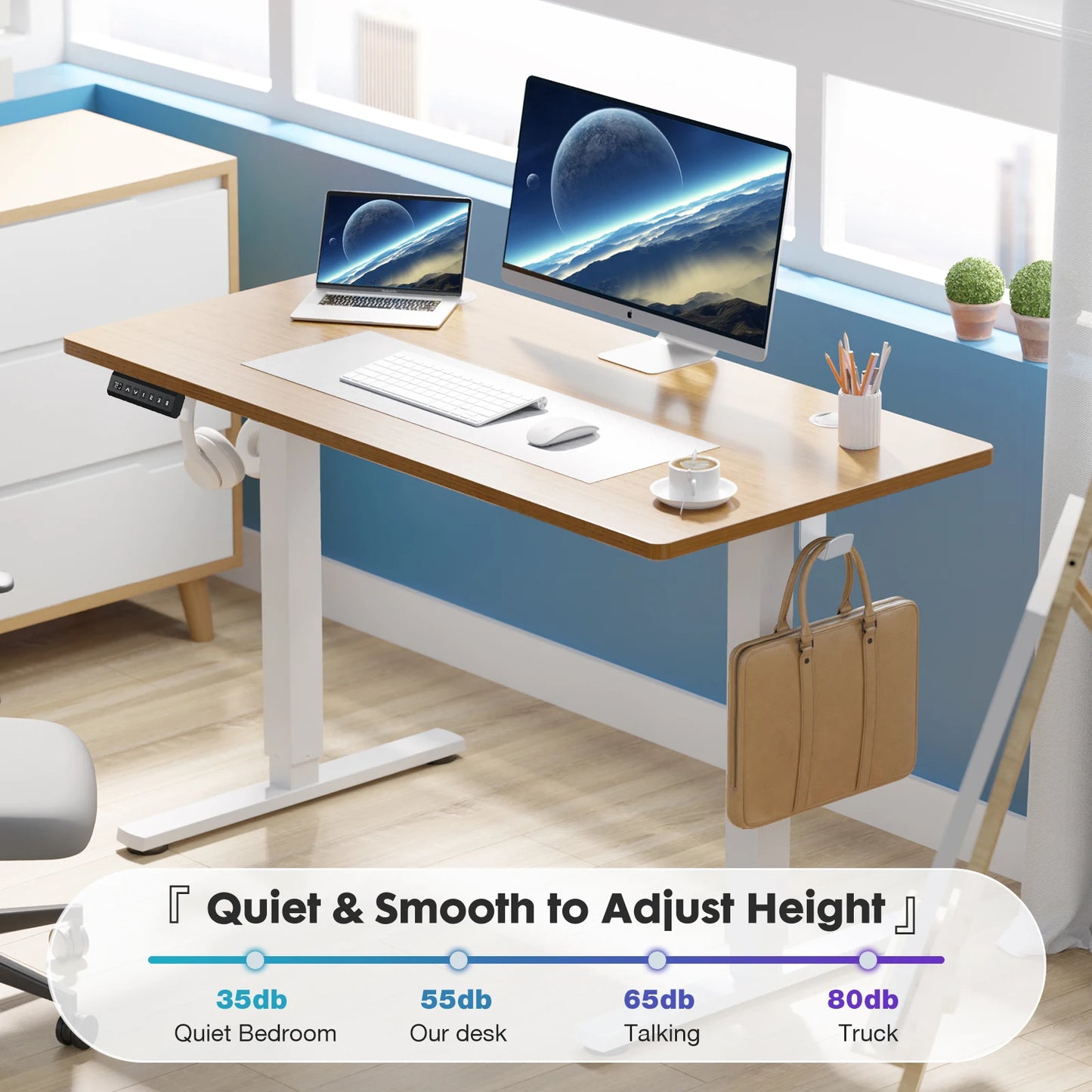 JHK Electric Height Adjustable Standing Desk Sit Stand Ergonomic Workstation
