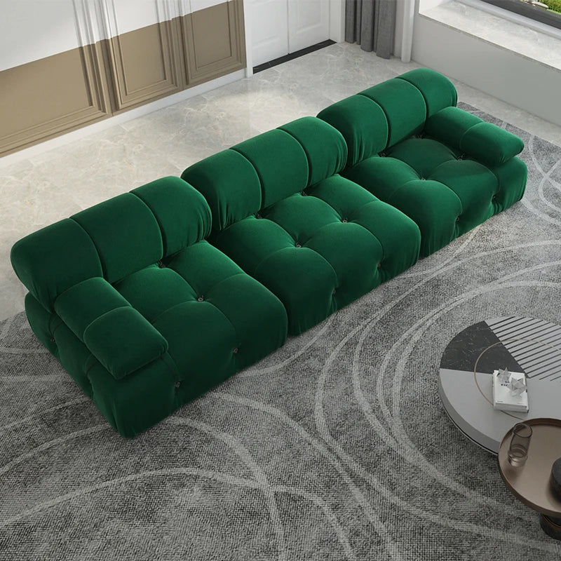 Sdorens Velvet Modular Sectional Sofa Set 3 Seats For Living Room