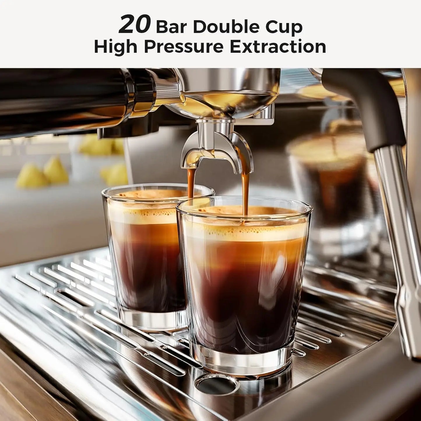 XMSJ 20 Bar Espresso Machine With Grinder And Milk Frother
